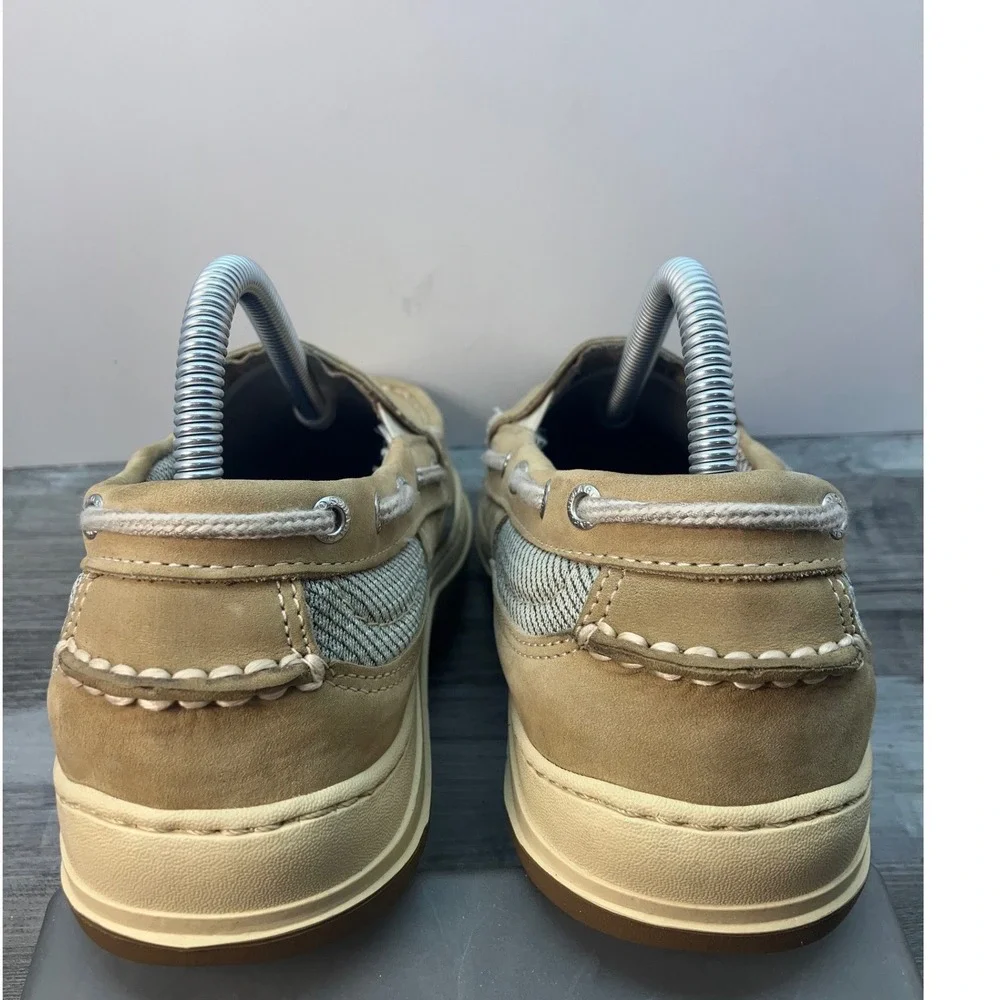 Sebago Clovehitch Mens 7.5 M Tan Nubuck Leather Mesh Slip On Boat Shoes Loafers